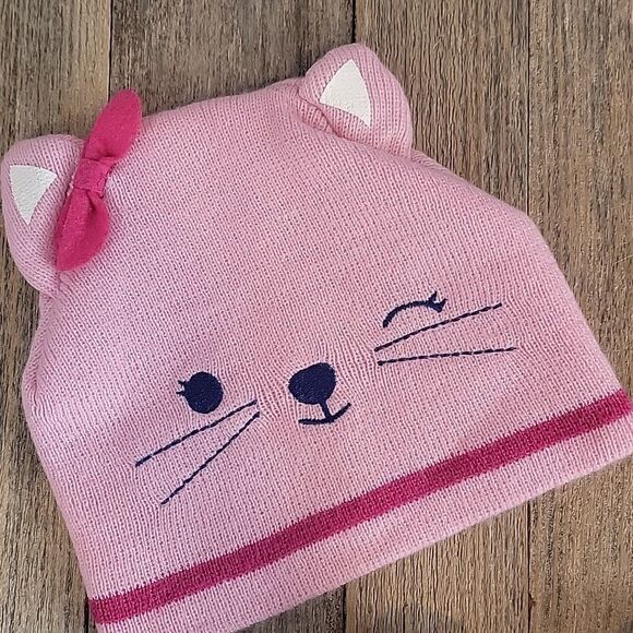 Girls kitten winter beanie with extra panda earwarmer - Picture 2 of 8